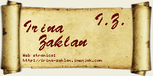 Irina Zaklan vizit kartica